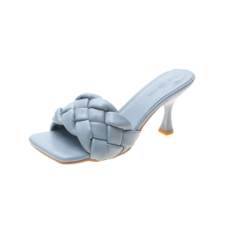 Elegant Women Pumps Individual Weave Leisure Set Foot Office Ladies Shoes Charm Square Head Lady Slippers Casual Women's Shoes Y200702
