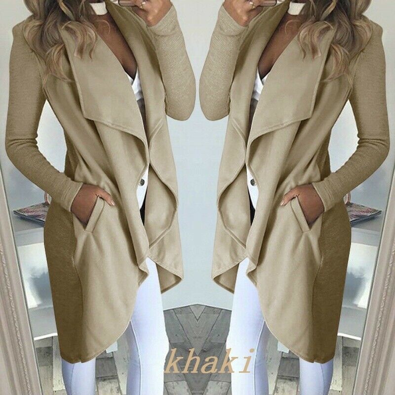 Womens Long Sleeve Turn-Down Collar Long Waterfall Trench Coat Jacket Ladies Cardigan Overcoat Jumper Plus Size Autumn Winter, Black
Womens Long Sleeve Turn-Down Collar Long Waterfall Trench Coat Jacket Ladies Cardigan Overcoat Jumper Plus Size Autumn Winter, Black
