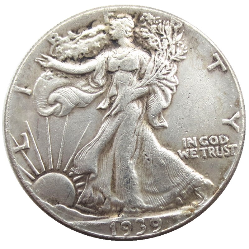 US 1939PSD Walking Liberty Half Dollar Craft Silver Plated Copy Coin Brass Ornaments home decoration accessories
US 1939PSD Walking Liberty Half Dollar Craft Silver Plated Copy Coin Brass Ornaments home decoration accessories
