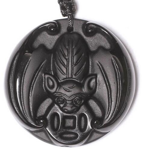 Beautiful handmade Natural Obsidian carved Chinese lucky bat charm pendant + fine free necklace fashion jewelry, Silver
Beautiful handmade Natural Obsidian carved Chinese lucky bat charm pendant + fine free necklace fashion jewelry, Silver