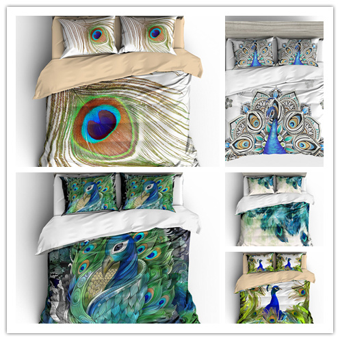 3D Peacock Feather printing Duvet Cover Set Blue Microfiber Bedding Set Muliti Size Bedclothes Home Textile
3D Peacock Feather printing Duvet Cover Set Blue Microfiber Bedding Set Muliti Size Bedclothes Home Textile