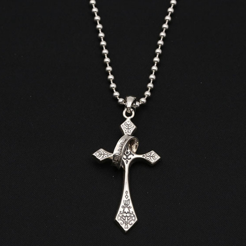 New 925 sterling silver handmade punk style jewelry American antique silver designer cross necklace pendants without chain for men women