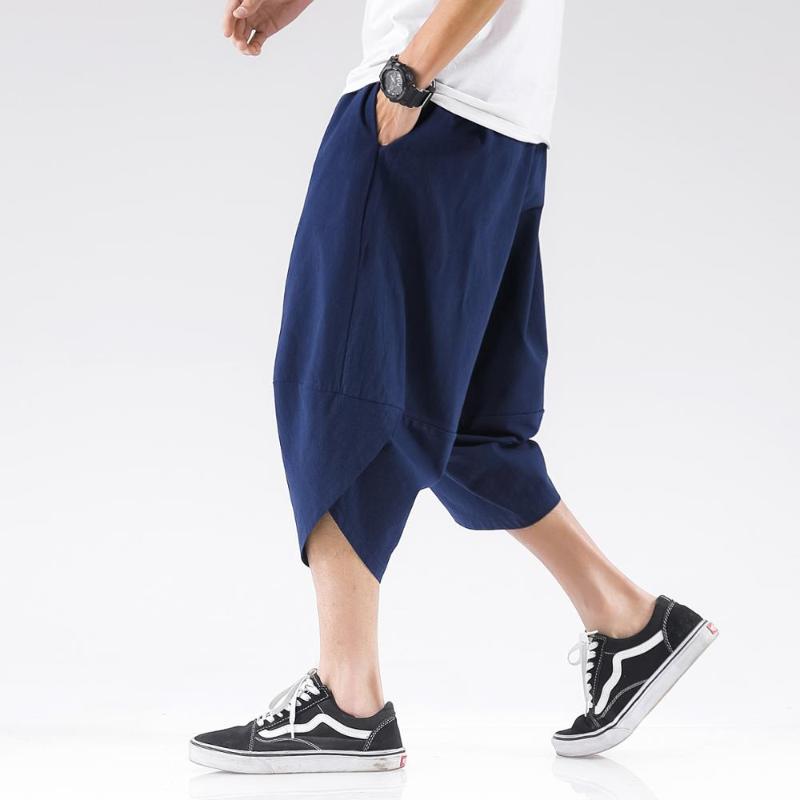 Summer Mens Cross Pants Streetwear Harem Pants Male Loose Chinese Style High Quality Men Casual Fashionable Large Size 5XL
