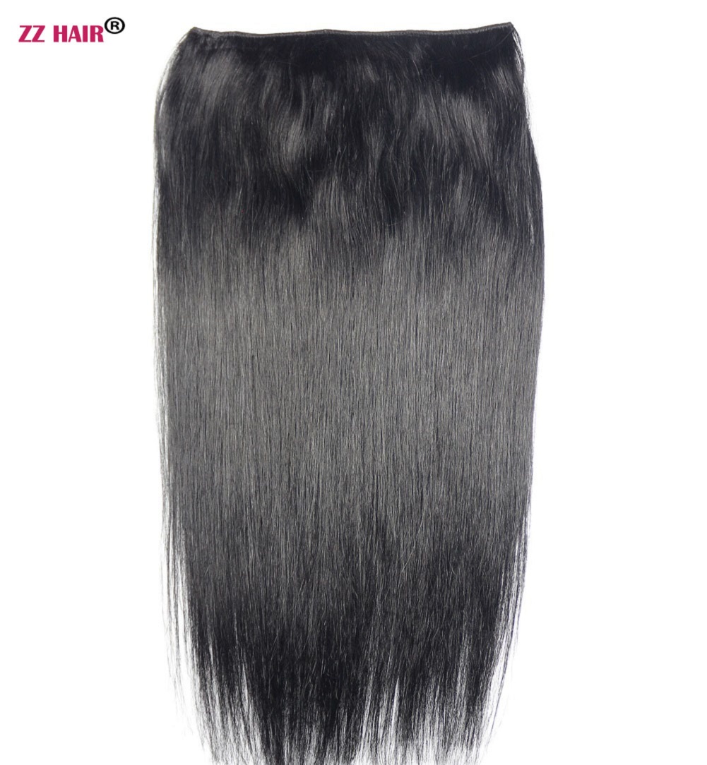 16"-28" One Piece Set 120g 100% Brazilian Remy Flip Human Hair Extensions Fish Line No Clips Natural Straight