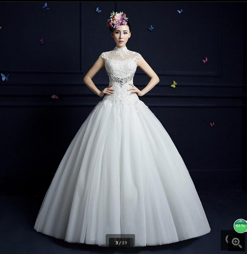 Robe de Mariage 2019 ball gown high neckline white lace wedding dress beaded crystals cap sleeve hollow back sexy bride gowns best selling, Red
Robe de Mariage 2019 ball gown high neckline white lace wedding dress beaded crystals cap sleeve hollow back sexy bride gowns best selling, Red