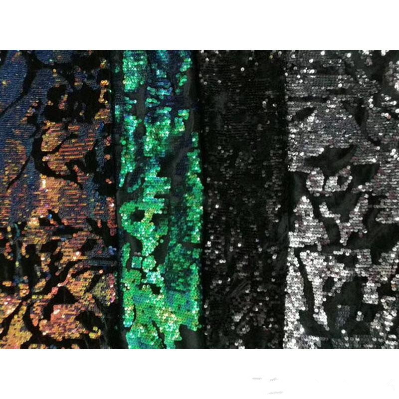 Emerald Green Velvet Sequins Prom Dresses 2020 V-neck Muslim Long Sleeve Sparkly Mermaid Sweep Train Occasion Evening Gown Plus size