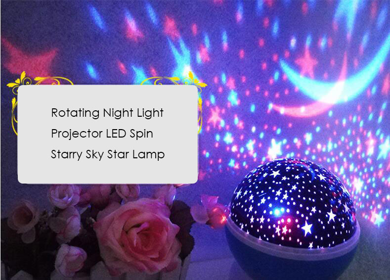 Party Decoration Rotating Night Light Projector LED Spin Starry Sky Star Lamp