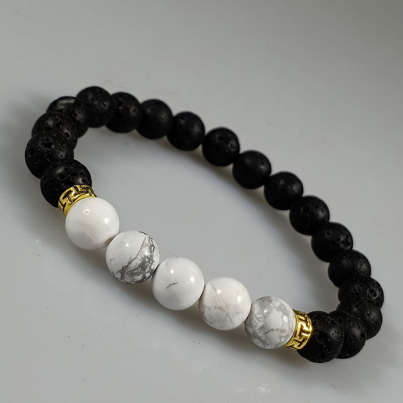 Hot Sell Natural Gemstone Amethyst Volcanic Rocks Tigers's eye Bead Bracelet Men Womens Multicolor Crystal Stackable Bracelet Jewelry
