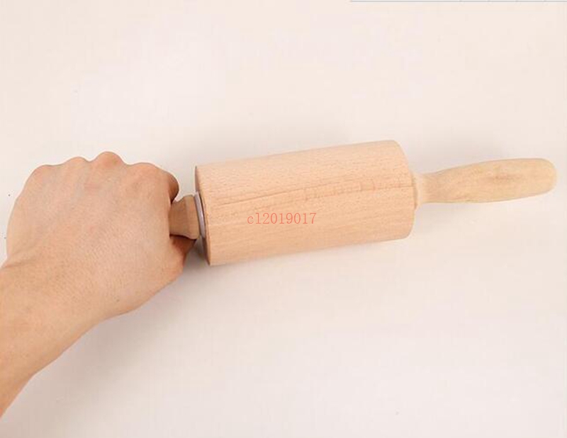hot Non-stick Flour Stick Wood Rolling Pin Wood Roller Handle Solid Wood Handle Roller Food Silicone Quality