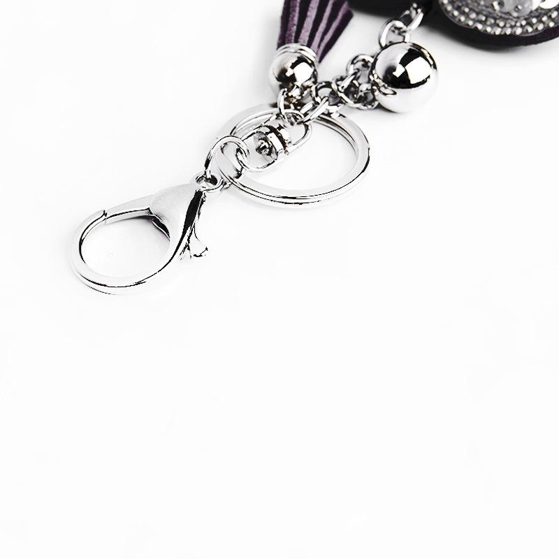 Fashion Sequins Heart Keychains for Women Crystal Rhinestone Pendant Charms Tassel Key Chain Lover Key Ring Gift Car Keyring Holder