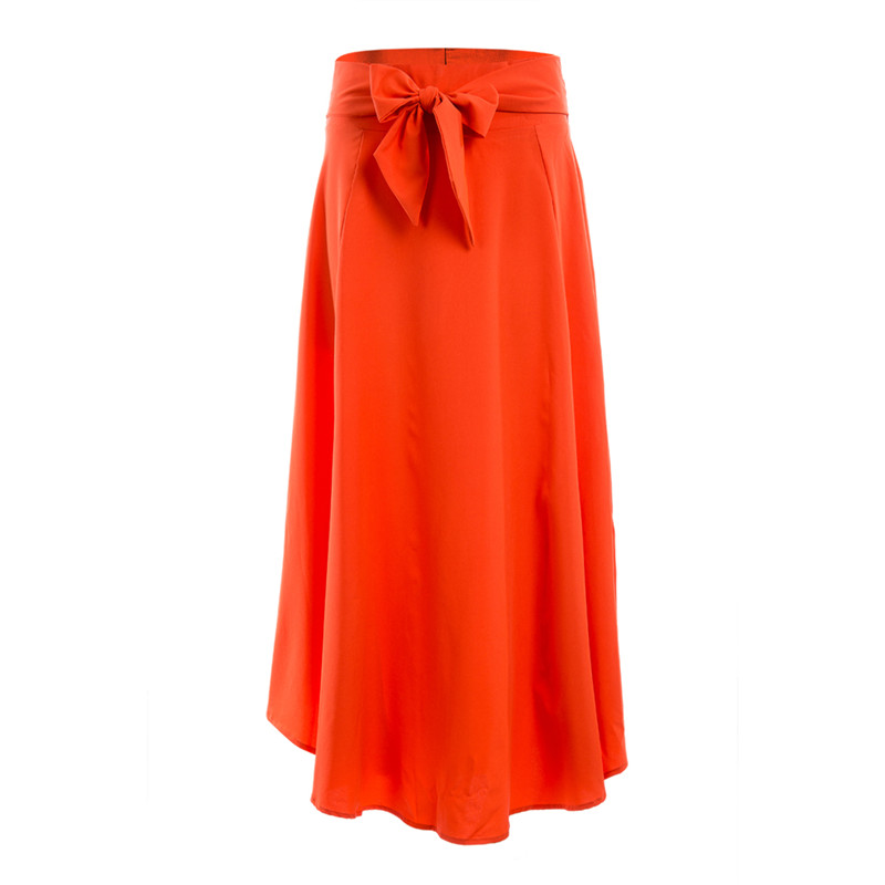 2019 Fashion Women High Waist Solid Flared Pleated Long Gypsy Maxi Skirt Full Length