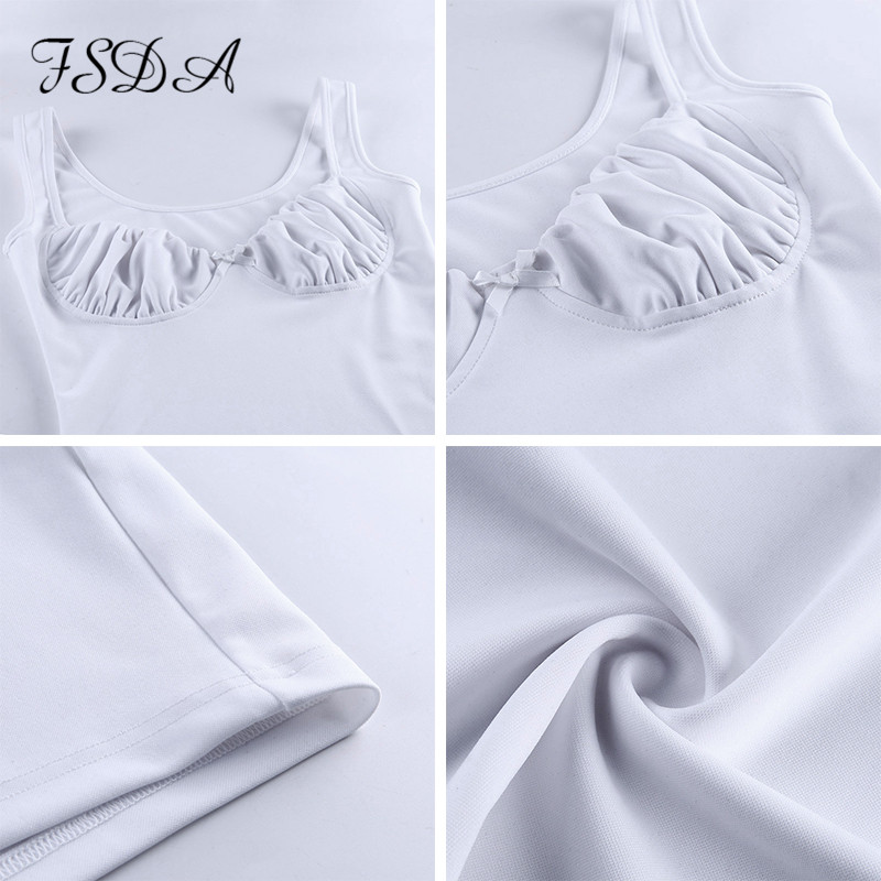 FSDA 2020 Summer White Mini Dress Bodycon Ruched Black Clubwear Sleeveless Backless Off Shoulder Party Casual Dresses