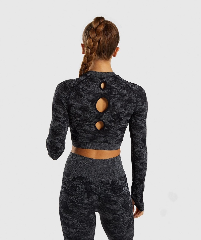 3 pcs camo seamless set women gym sets athletic clothes sport wear yoga set women fitness clothing sport leggings and top set T200518