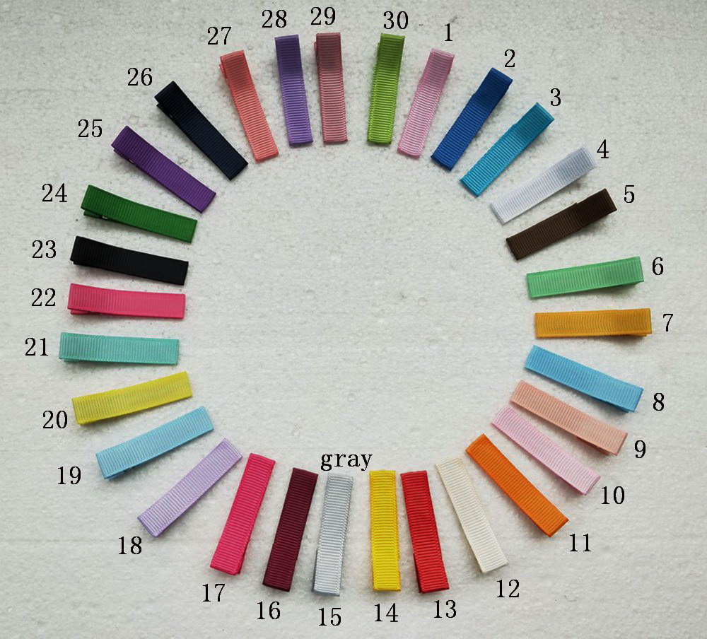 Alligator Hair Clip Grossgrain Ribbon Lined cover Single Pronged Clips girls Hair bow flower headwear Accessories 20pcs FJ3206