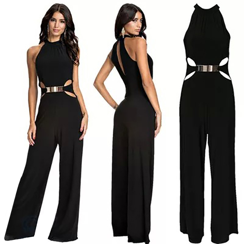 Elegant Lady Sexy Hollow Out Jumpsuits Women Black Set Sleeveless Loose Pants Jumpsuit
Elegant Lady Sexy Hollow Out Jumpsuits Women Black Set Sleeveless Loose Pants Jumpsuit