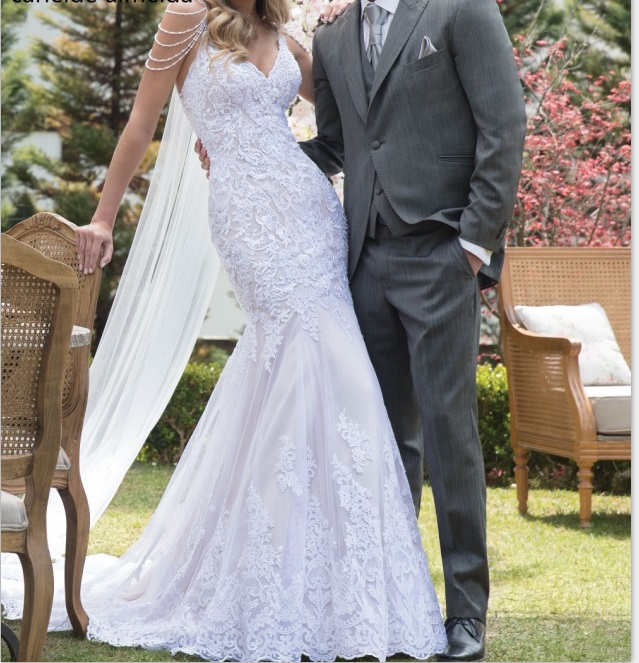 Vestido de noiva Unique Lace Mermaid Wedding Dresses Pearls Spaghetti Straps Bride Dress 2020 Elegant Bridal Wedding Gowns