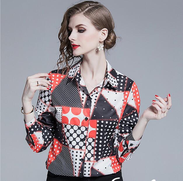 2019 Colorful wave point long sleeve women blouse spring summer shirts Lapel neck fashion ladies shirts, Multi
2019 Colorful wave point long sleeve women blouse spring summer shirts Lapel neck fashion ladies shirts, Multi