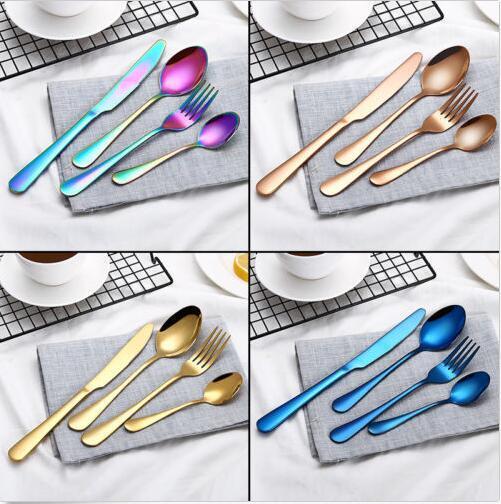 4 Pcs/Set Stainless Steel Cutlery Gold/Black/Mix colors/Blue/Silver Plated Dinnerware Knife Fork Spoon Kit
4 Pcs/Set Stainless Steel Cutlery Gold/Black/Mix colors/Blue/Silver Plated Dinnerware Knife Fork Spoon Kit
