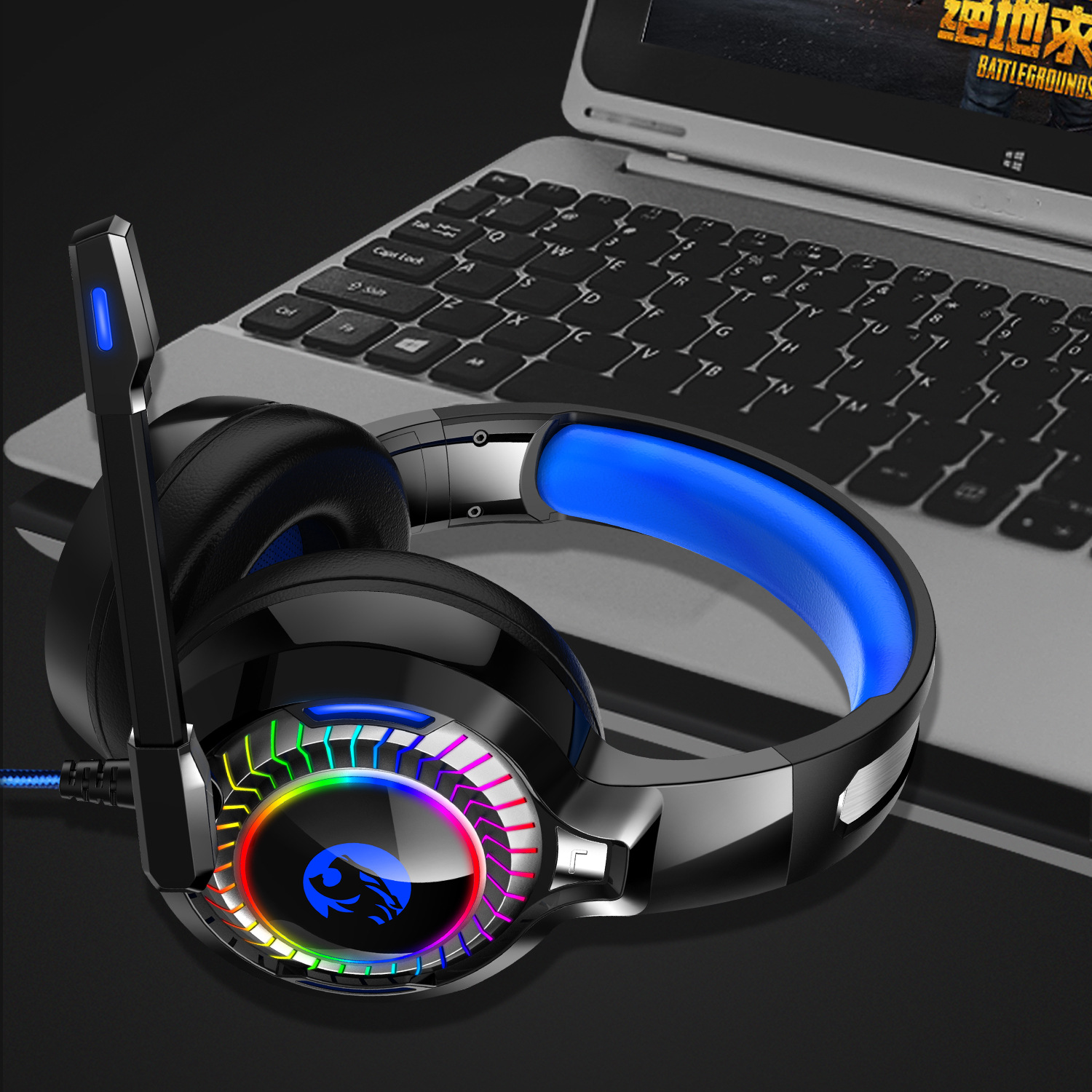 PS4 XBox Gaming Headphones LED Flash Running Light PC Computer Game Headsets Stereo Noise Canceling Headphone 7.1 Channel Microphone