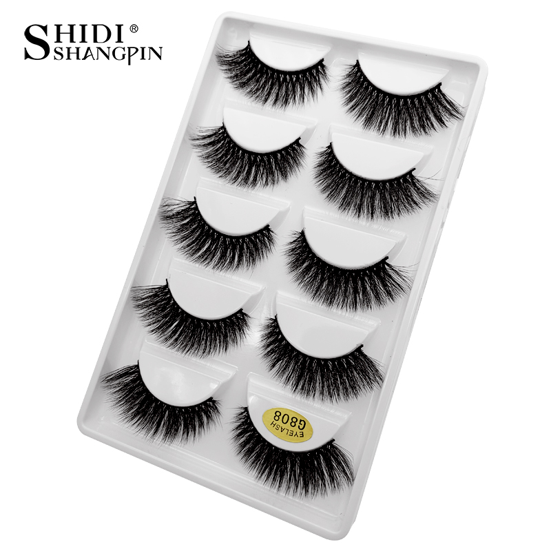 Hot 3D Mink Lashes Natural Long Thick False Eyelashes Handmade Reusable 3D Mink Eyelashes Full Strip Eyelash Extension Fake Lashes Makeup