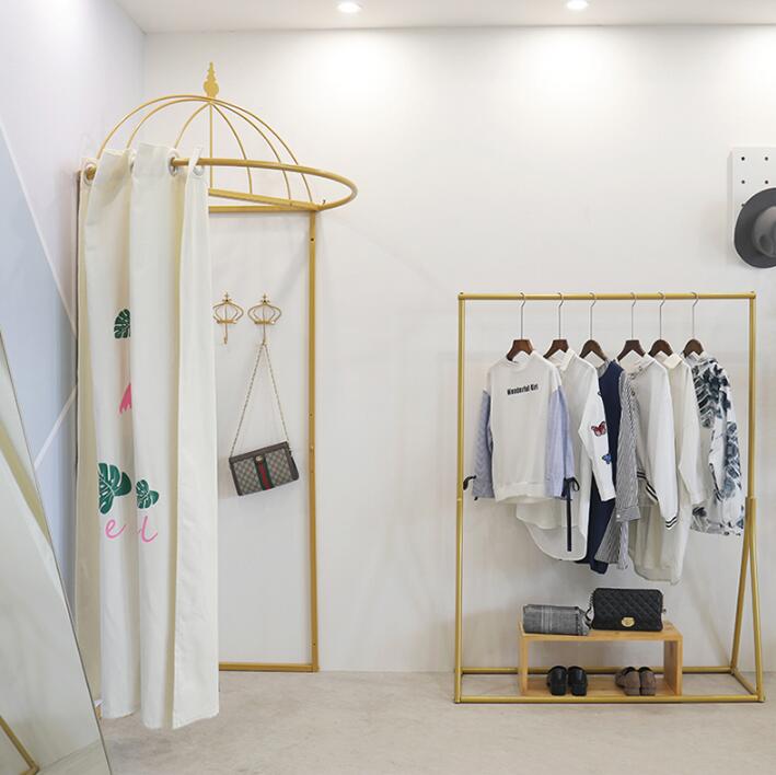 Temporary mobile fitting room Commercial Furniture clothing store floor portable fold simple changing space