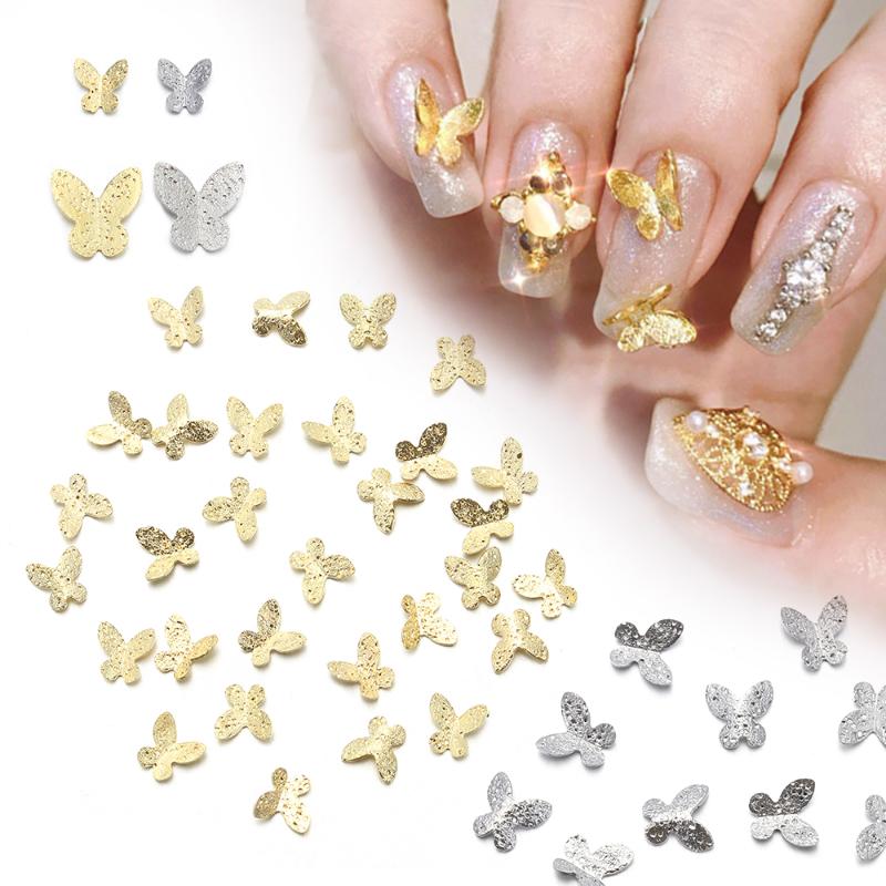 New 30Pcs/Boxed Gold Silver Metal Butterfly Nail Flakes 3D Nail Sticker Rhinestones Frosted Art Jewelry DIY Decor
New 30Pcs/Boxed Gold Silver Metal Butterfly Nail Flakes 3D Nail Sticker Rhinestones Frosted Art Jewelry DIY Decor