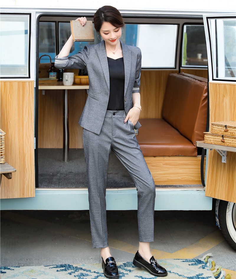 New 2019 Office Ladies Grey Blazer Women Business Suits with Pant and Jacket Sets Work Wear Uniform Styles, As pic
New 2019 Office Ladies Grey Blazer Women Business Suits with Pant and Jacket Sets Work Wear Uniform Styles, As pic