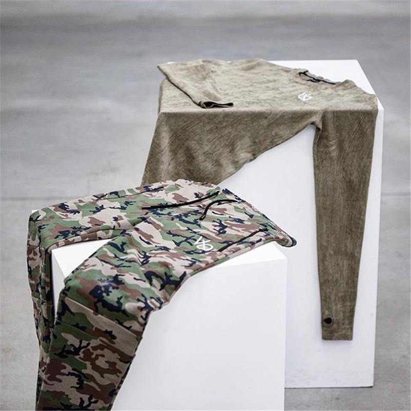 Men's cargo camoflage pant Fitness muscle Running jogging sweatpants Drawstring foot side pocket trousers trainging sportwear