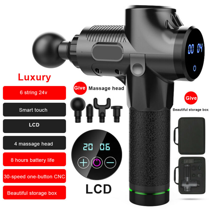 Muscle Massage Gun 4 Heads 30 Speed LCD touch screen Massager Therapy Gun Exercising Muscle Pain Body Relaxation Drop shipping
Muscle Massage Gun 4 Heads 30 Speed LCD touch screen Massager Therapy Gun Exercising Muscle Pain Body Relaxation Drop shipping