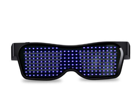 Magic Bluetooth Led Party Glasses APP Control Shield Luminous Glasses USB Charge DIY App Control Multi-lingual Quick Flash Led