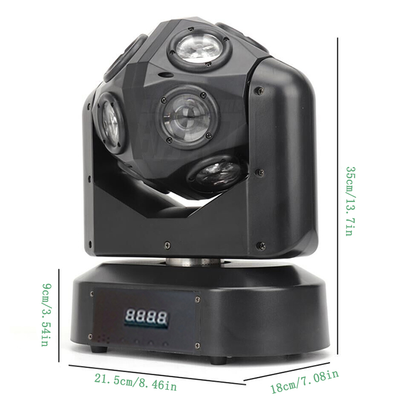 Party Lights Portable Laser Stage Lighting Moving Head Beam DJ RGBW Lamp Strobe Sound Activated for Parties Room Show Birthday