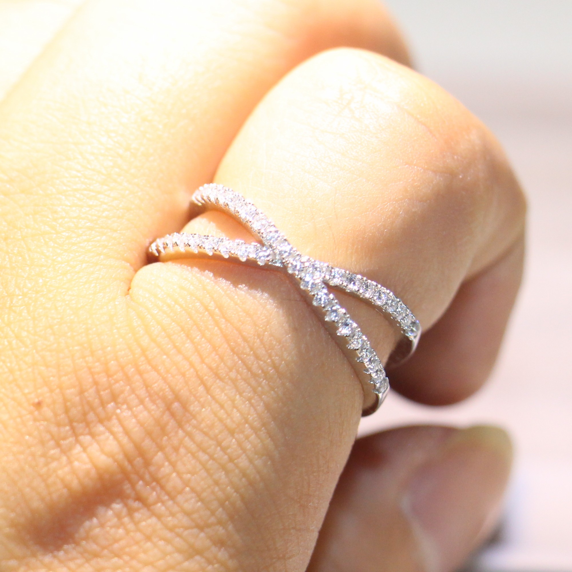 Sterg 5A Cubic Zirconia Eternity Ring Set: Handmade Fashion Jewelry, Real Sier Wedding Engagement Band