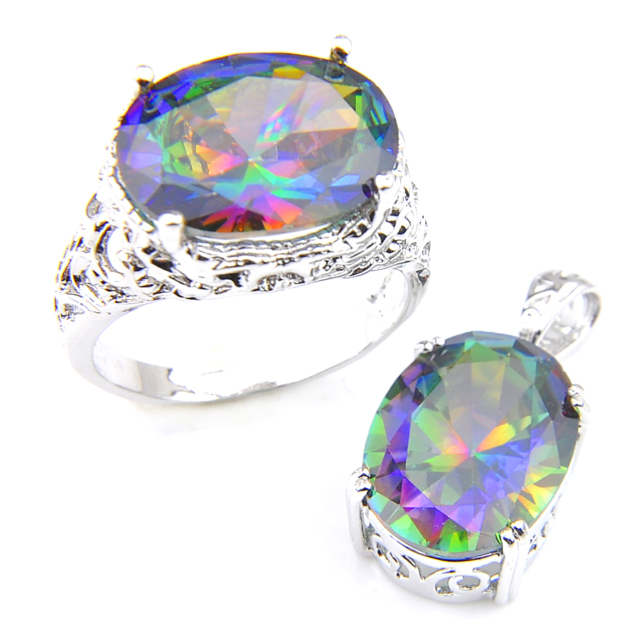 Luckyshine Rings Pendanta Sets Oval Rainbow Natural Mystic Topaz Gems 925 Sterling Silver Plated For Women Zircon Sets Free shippings
Luckyshine Rings Pendanta Sets Oval Rainbow Natural Mystic Topaz Gems 925 Sterling Silver Plated For Women Zircon Sets Free shippings