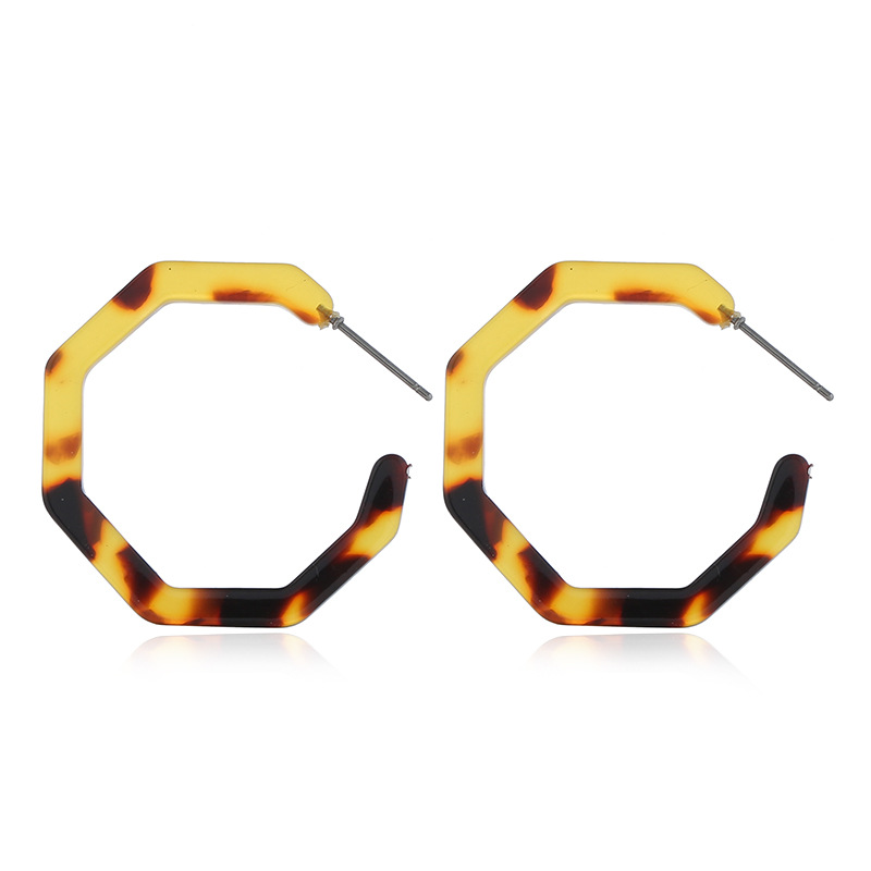 Acrylic Earrings Hoop Lightweight Resin Earrings Geometric Octagon Statement Stud Earrings Bohemian Fashion Jewelry
