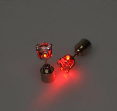 Stud Earrings Women Men Punk Rock LED Bling Light Up Earrings Ear Studs Party Jewelry Gift Channel Earrings