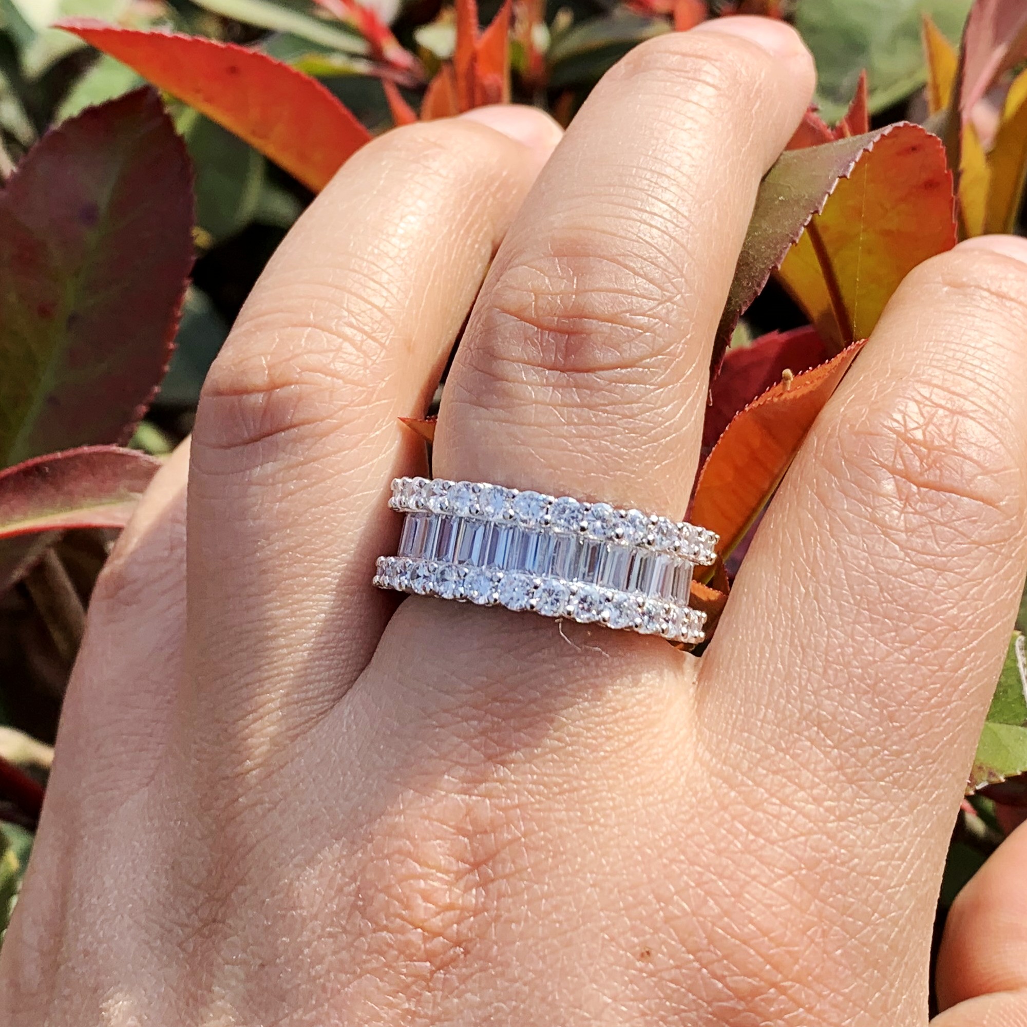 Victoria Wieck Luxury Jewelry Real 925 Sterling Silver Princess Cut White Topaz CZ Diamond Party Circle Ring Women Wedding Engagement Ring