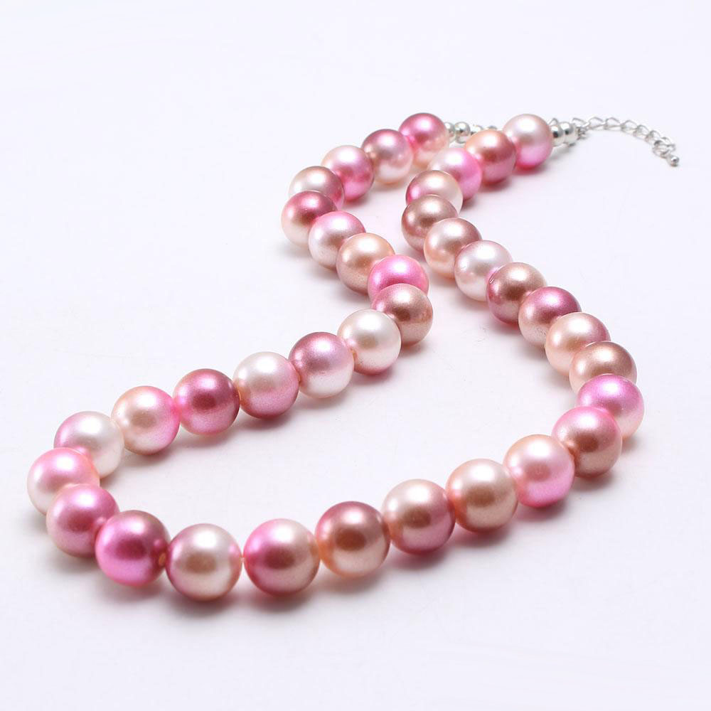 New Arrivel Fashion Magic Pearl Kid Chunky Necklace Girls Pearl Bubblegum Beads Chunky Necklace Jewelry For Children