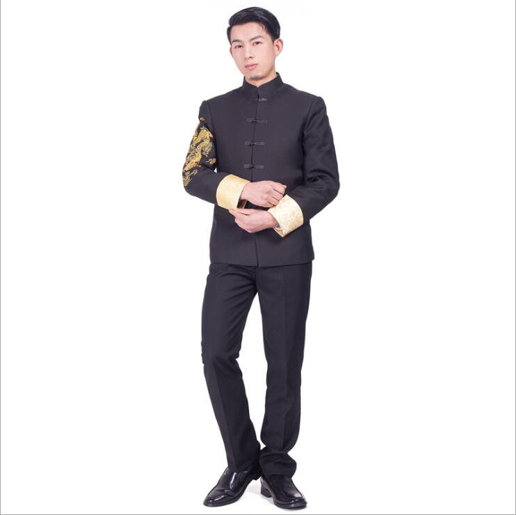 Zhongshan China National costume Youth clothes Chinese style traditional suits jacket + Pants men Garment male Kungfu clothing
