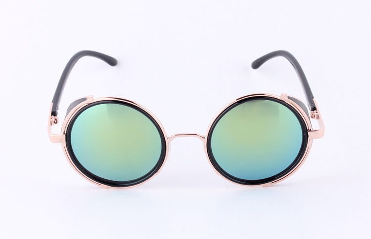 Gothic Steampunk Round Metal Sunglasses for Men Women Mirrored Circle Sun glasses Retro Vintage