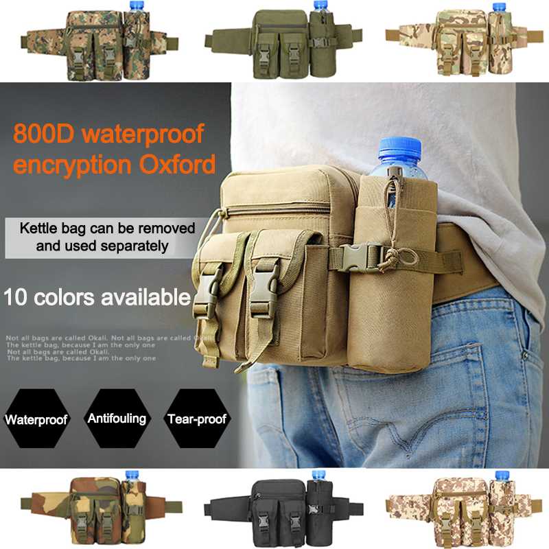 Waterproof 800D Oxford Men Tactical Waist Bag Backpack Outdoor Sports Hiking Hunting Riding Army Pouch Bags Climbing Belt Bag, Black
Waterproof 800D Oxford Men Tactical Waist Bag Backpack Outdoor Sports Hiking Hunting Riding Army Pouch Bags Climbing Belt Bag, Black