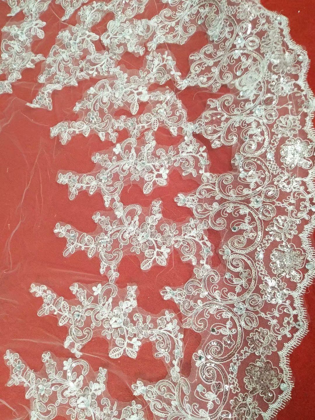 3M Long Wedding Veils Cathedral 2T Bridal Veil Accessories Lace Applique Sequins Bride Veil With Free Comb