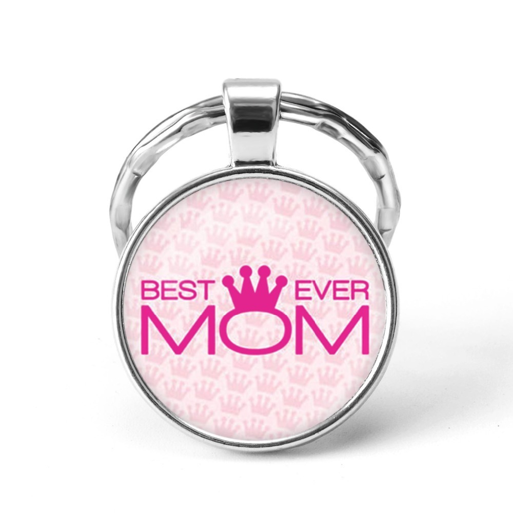 Mother&#039;s Day World&#039;s Best Mom Key Chains Holder Charms With Glass Dome Keychain For Women I Love You Mom от DHgate WW