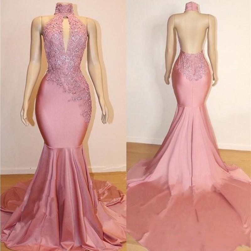 Pink Lace Appliques Beads Sequins Satin Prom Dresses High Neck Backless Mermaid Evening Gowns Party Wear, Dark green
Pink Lace Appliques Beads Sequins Satin Prom Dresses High Neck Backless Mermaid Evening Gowns Party Wear, Dark green