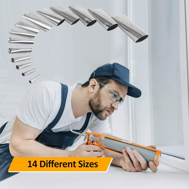 Perfect Caulking Finisher Kit 14Pcs Caulk Nozzle Applicator Reusable Caulking Finishing Tool K888
Perfect Caulking Finisher Kit 14Pcs Caulk Nozzle Applicator Reusable Caulking Finishing Tool K888