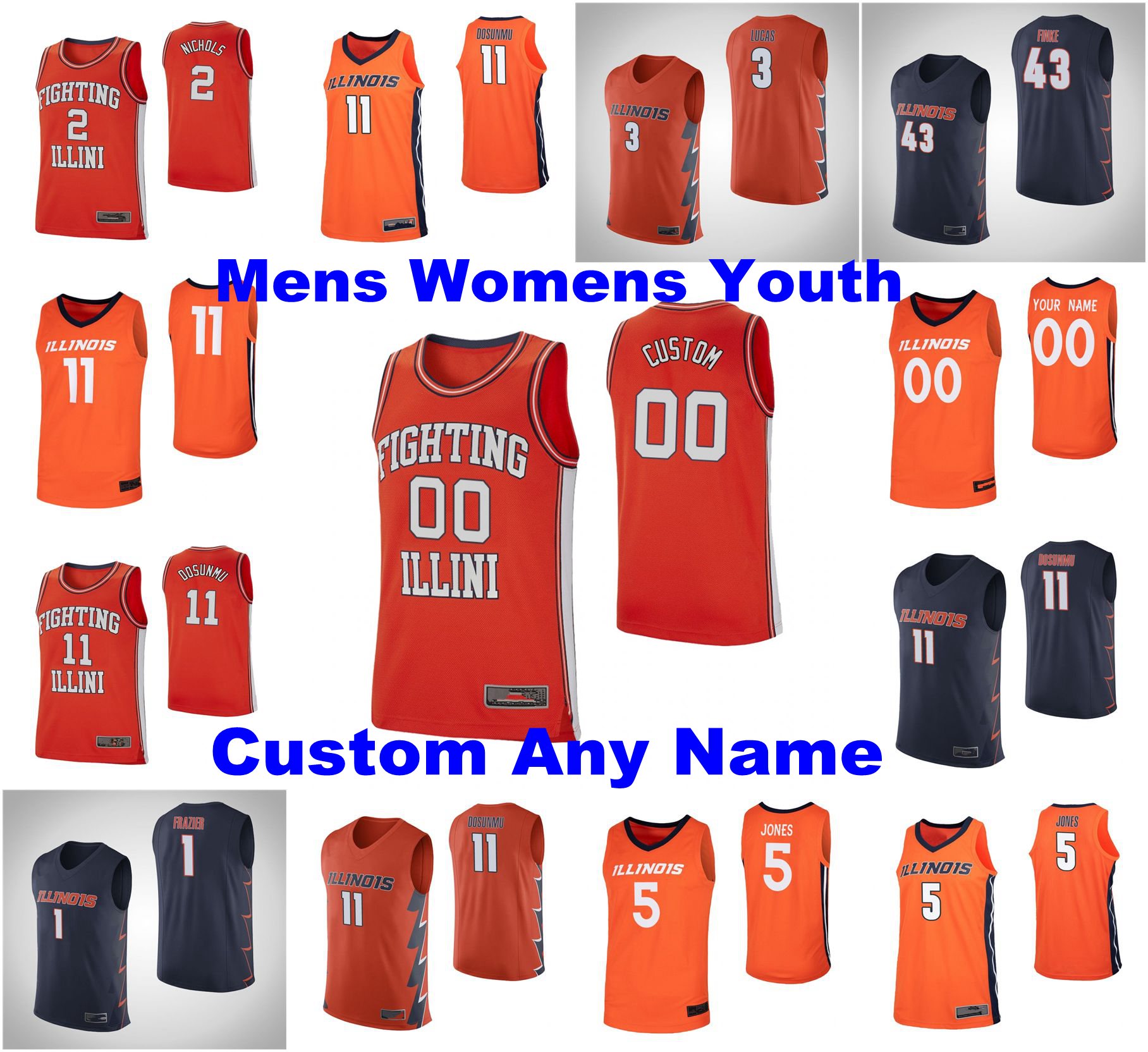 Illinois Fighting Illini Jerseys Mens Zach Griffith Jersey Tevian Jones Andres Feliz Ayo Dosunmu College Basketball Jerseys Custom Stitched, Black
Illinois Fighting Illini Jerseys Mens Zach Griffith Jersey Tevian Jones Andres Feliz Ayo Dosunmu College Basketball Jerseys Custom Stitched, Black