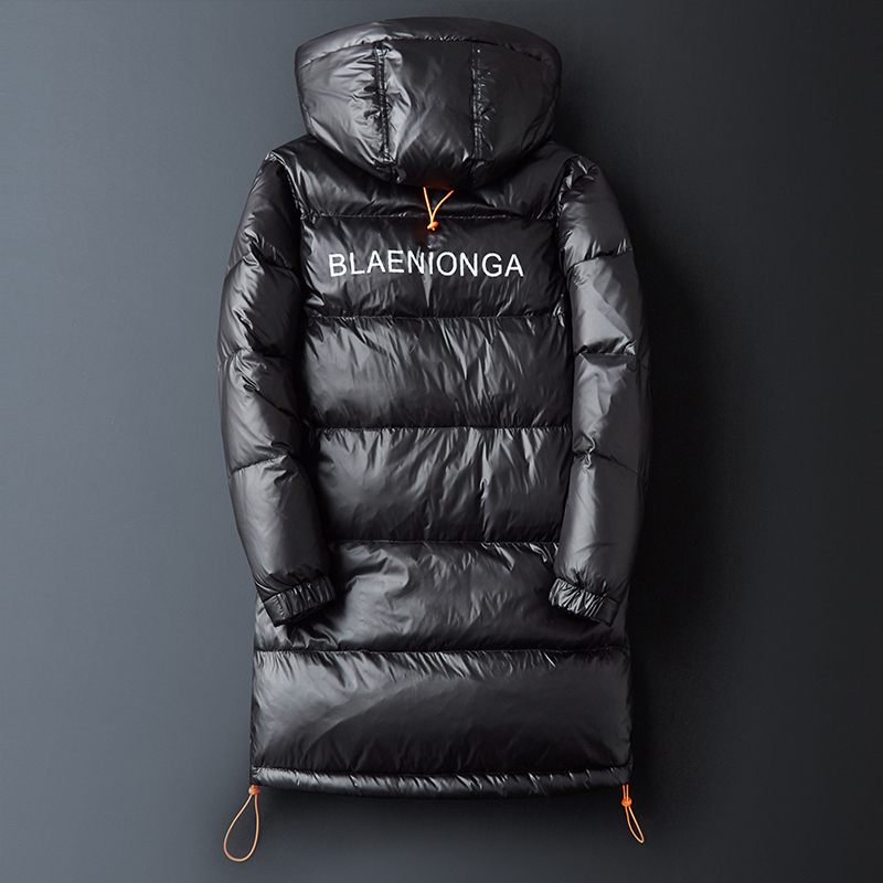 2019 new arrival winter high quality 80% white duck down hooded long jackets men,print letters waterproof parkas men