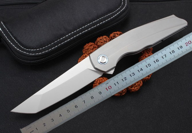 High End Flipper Knife M390 Tanto Blade TC4 Titanium Alloy Handle Ball Bearing Outdoor Camping EDC Pocket Folding Knives