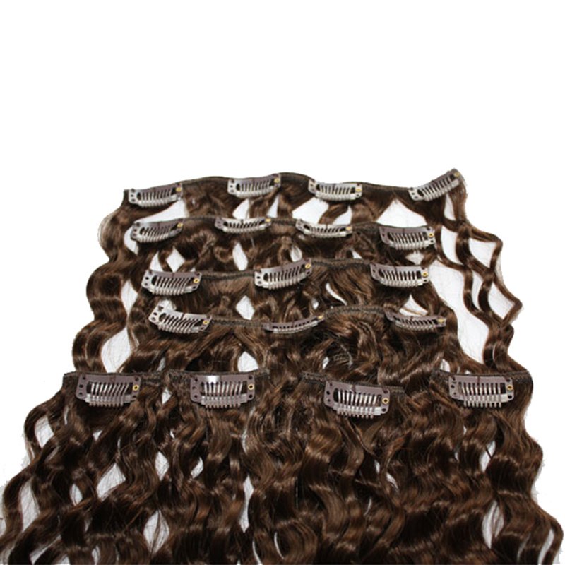 12 28 grade 10a 8pcs 100g 120g full head deep curly clip in human hair extensions deep wave black brown blonde