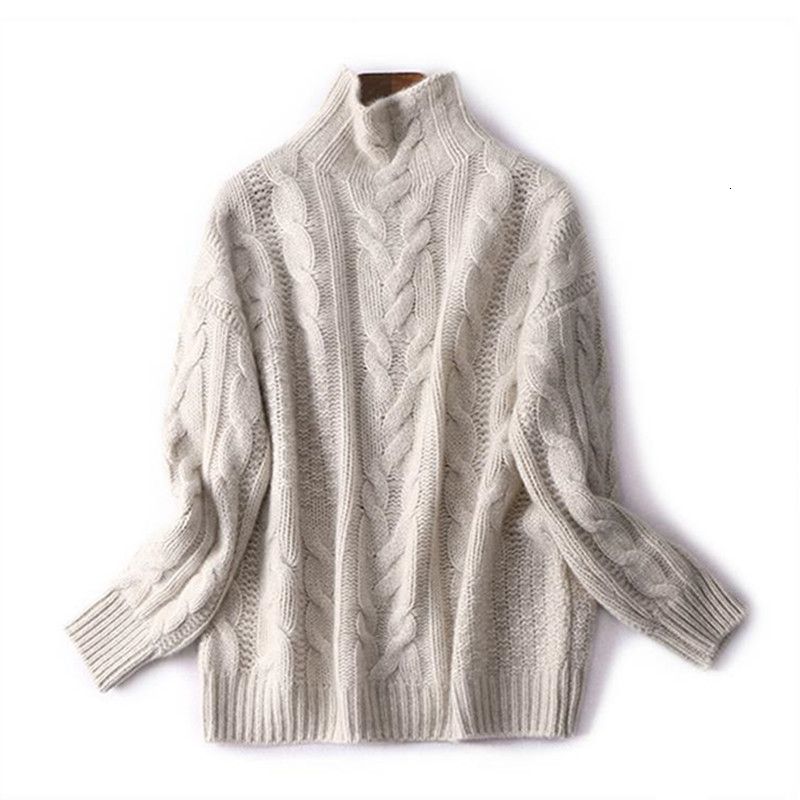 New neck sweaters in autumn and winter 2019 tall women' sweaters loosely knitted, Beige
New neck sweaters in autumn and winter 2019 tall women' sweaters loosely knitted, Beige