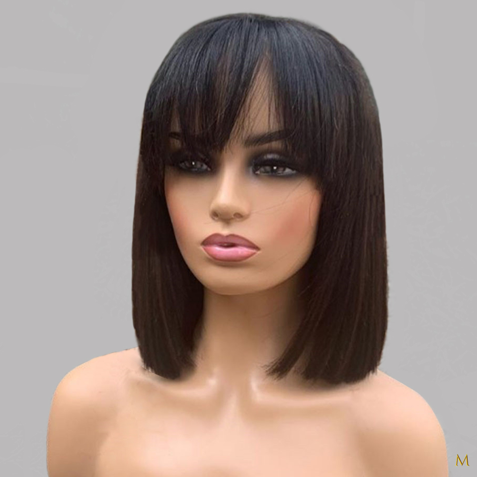 13x4 Straight Bob Fringe Wig With Bangs Short Lace Front Human Hair Wigs Remy Brazilian 130% 150% Density Middle Ratio Bleached, Black
13x4 Straight Bob Fringe Wig With Bangs Short Lace Front Human Hair Wigs Remy Brazilian 130% 150% Density Middle Ratio Bleached, Black